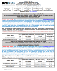 DCAS – Work for New York City – DCAS Monthly Exam Schedule